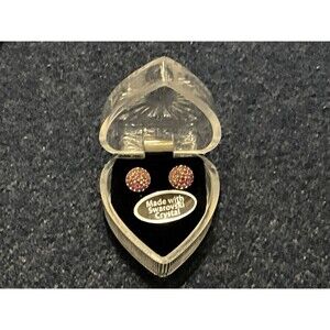 Swarovski Pink Crystal Stud Earrings